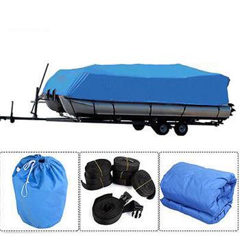 21-24ft 600D Oxford Fabric High Quality Waterproof Boat Cover with Storage Bag Blue