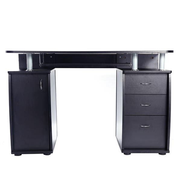 15mm MDF Portable 1pc Door with 3pcs Drawers Computer Desk Black 