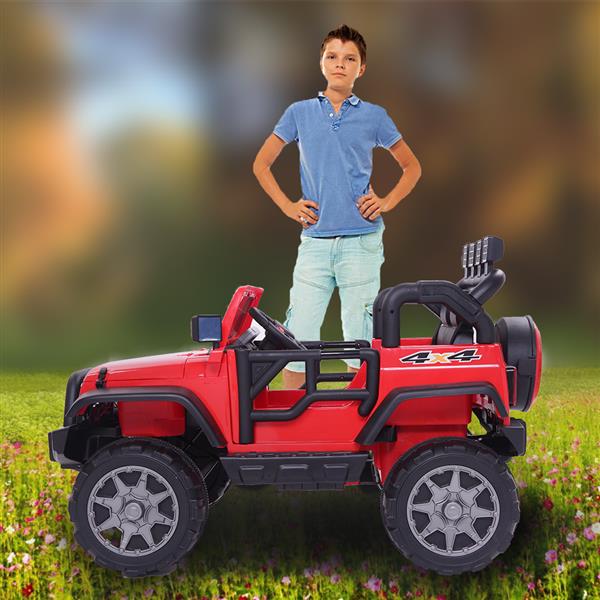 12V Kids Ride On Car Toy Jeep Rechargeable Battery 4 mph Remote Control Red US