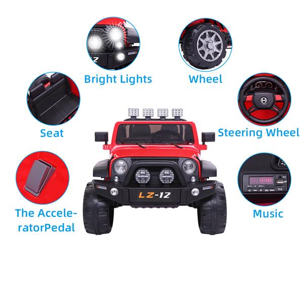 12V Kids Ride On Car Toy Jeep Rechargeable Battery 4 mph Remote Control Red US