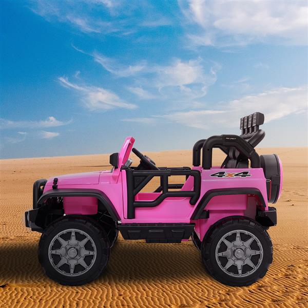 12V Kids Ride On Car Toy Jeep Rechargeable Battery 4 mph Remote Control Pink US