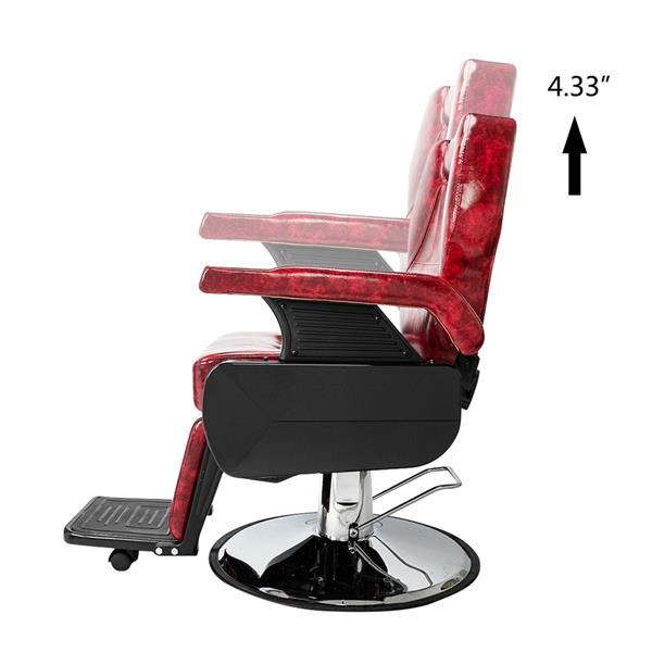 Classic Large Barber Chair, Wine Red