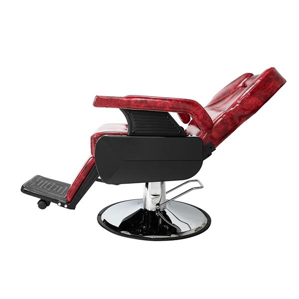 Classic Large Barber Chair, Wine Red