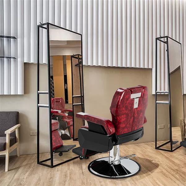 Classic Large Barber Chair, Wine Red