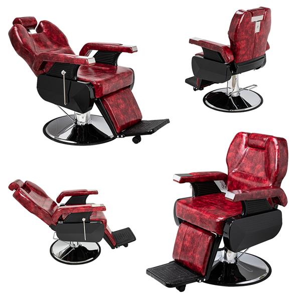 Classic Large Barber Chair, Wine Red