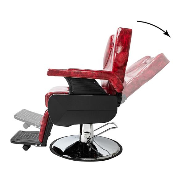 Classic Large Barber Chair, Wine Red