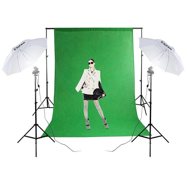135W Silver Black Umbrellas with Background Stand Non-Woven Fabrice (Black & White & Green) Set US + 43" 110cm Five-in-One Folding Reflector Set (Item has a risk of infringement on the Amazon )