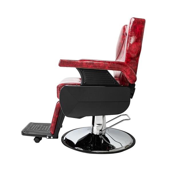 Classic Large Barber Chair, Wine Red