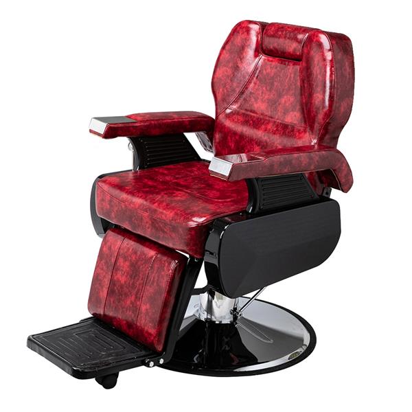 Classic Large Barber Chair, Wine Red