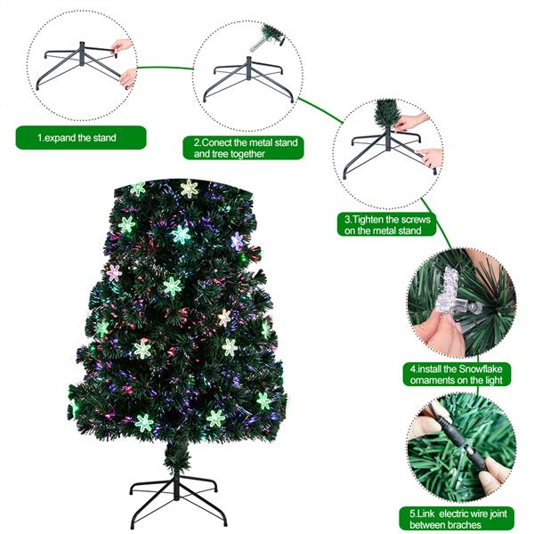 6FT Small Light Fiber Optic Christmas Tree 230 Branches