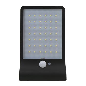 42-LED White Light Solar Wall Lamp with Human Body Sensor & Light Control & Slightly Bright Black 