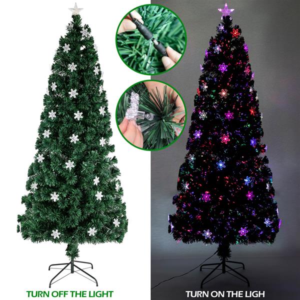 6FT Small Light Fiber Optic Christmas Tree 230 Branches