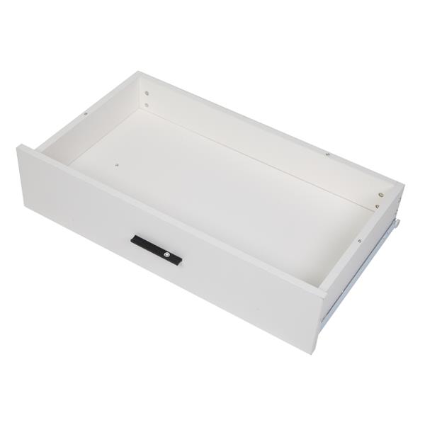 【FCH】带灯炮大方镜单抽屉梳妆台-白色 + 暖光灯泡10粒-4