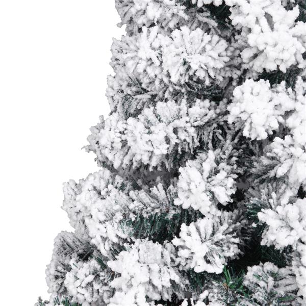 6FT PVC Flocking Christmas Tree 750 Branches Spread Out Naturally  Tree