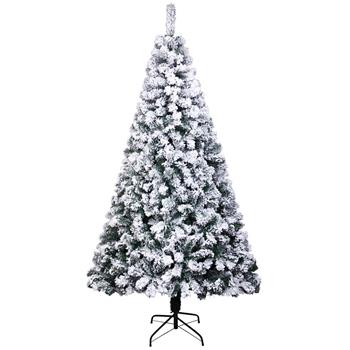 6FT PVC Flocking <b style=\\'color:red\\'>Christmas</b> Tree 750 Branches Spread Out Naturally  Tree