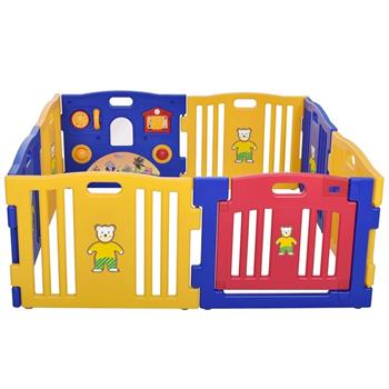 8 Sides Baby Fence without Corner Protector Red & Blue & Yellow