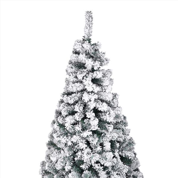 6FT PVC Flocking Christmas Tree 750 Branches Spread Out Naturally  Tree