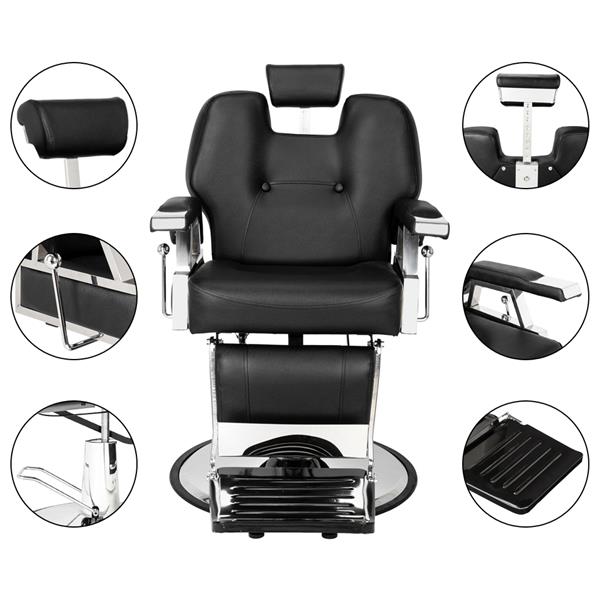 HZ8706 Professional Portable Hydraulic Lift Man Large Barber Chair Black 