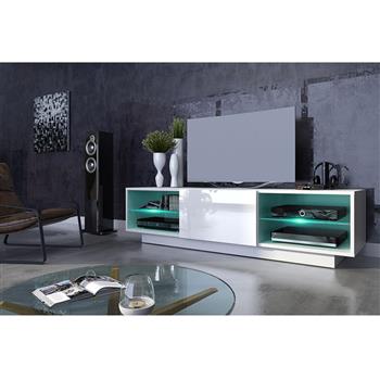 Elegant Household Decoration Two-tier LED TV Cabinet White