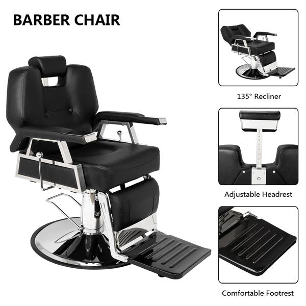 HZ8706 Professional Portable Hydraulic Lift Man Large Barber Chair Black 