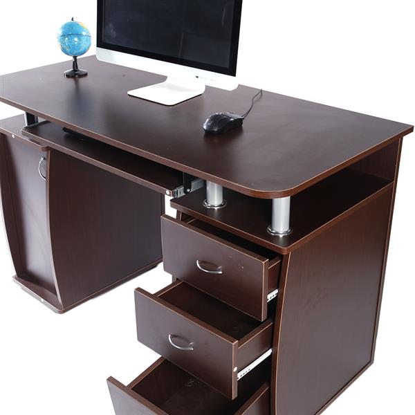 15mm MDF Portable 1pc Door with 3pcs Drawers Computer Desk Coffee