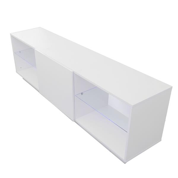 Elegant Household Decoration Two-tier LED TV Cabinet White