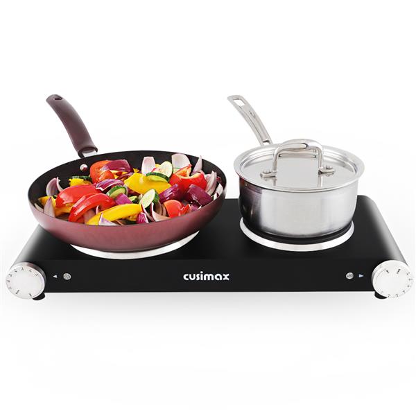 Cusimax Cast Iron Electric Hot Plate Cooking Portable Cooking Single/Dual Countertop Burner(Cannot be sold on Amazon)