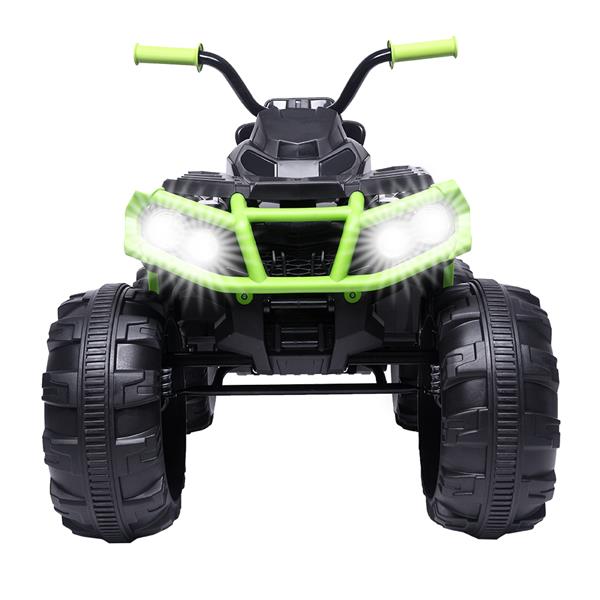 Upgraded LZ-906 ATV Double Drive Children Car with 45W*12 12V7AH*1 Battery without Remote Control Black and green