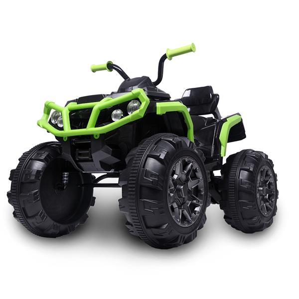 Upgraded LZ-906 ATV Double Drive Children Car with 45W*12 12V7AH*1 Battery without Remote Control Black and green