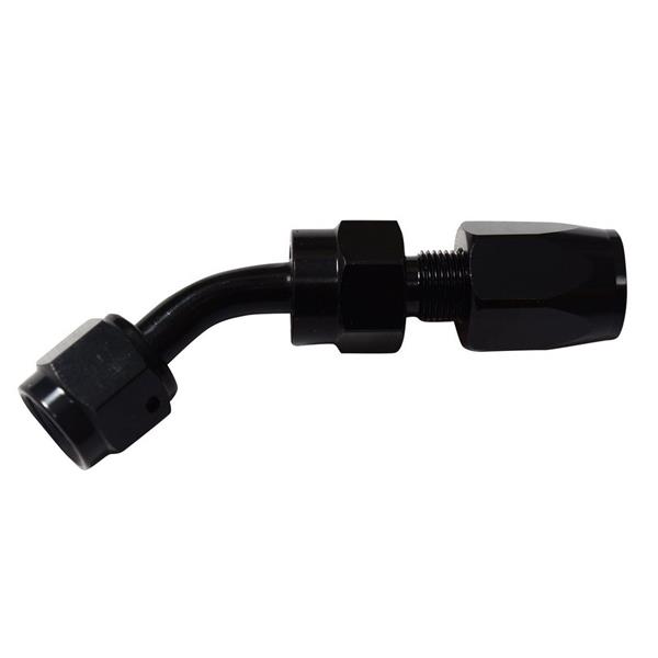 Universal AN-4 45 Degree Swivel Hose End Black