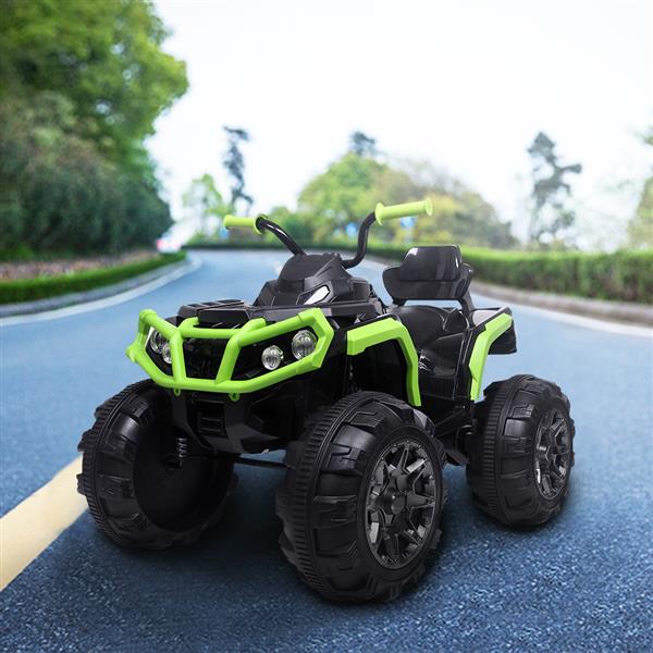 Upgraded LZ-906 ATV Double Drive Children Car with 45W*12 12V7AH*1 Battery without Remote Control Black and green