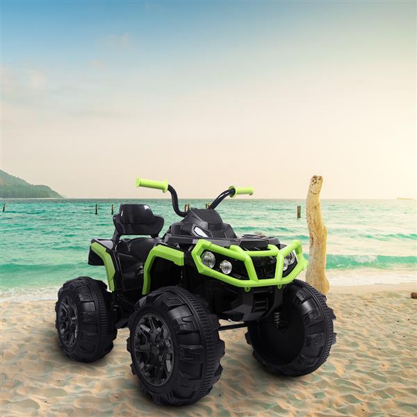 Upgraded LZ-906 ATV Double Drive Children Car with 45W*12 12V7AH*1 Battery without Remote Control Black and green