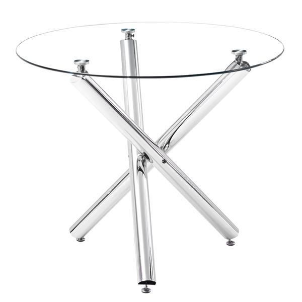  90*90*75cm Round Glass Dining Table 