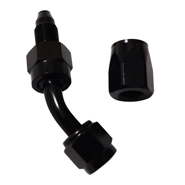 Universal AN-4 45 Degree Swivel Hose End Black