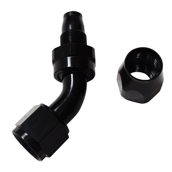 Universal AN-4 45 Degree Swivel Hose End Black