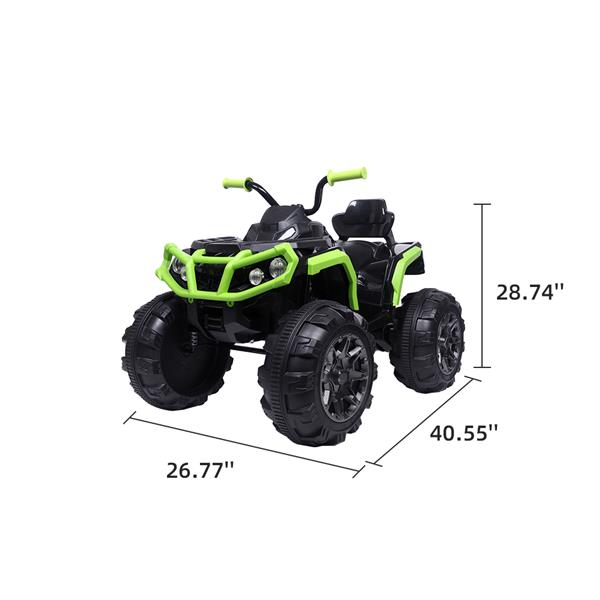 Upgraded LZ-906 ATV Double Drive Children Car with 45W*12 12V7AH*1 Battery without Remote Control Black and green