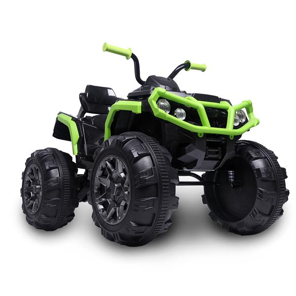 Upgraded LZ-906 ATV Double Drive Children Car with 45W*12 12V7AH*1 Battery without Remote Control Black and green