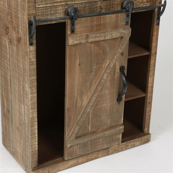 (新编码：30587562）RUSTIC WOOD SLIDING BARN DOOR CONSOLE CABINET-9