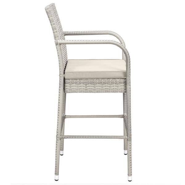 2pcs Thick Tube High Bar Chair Gray