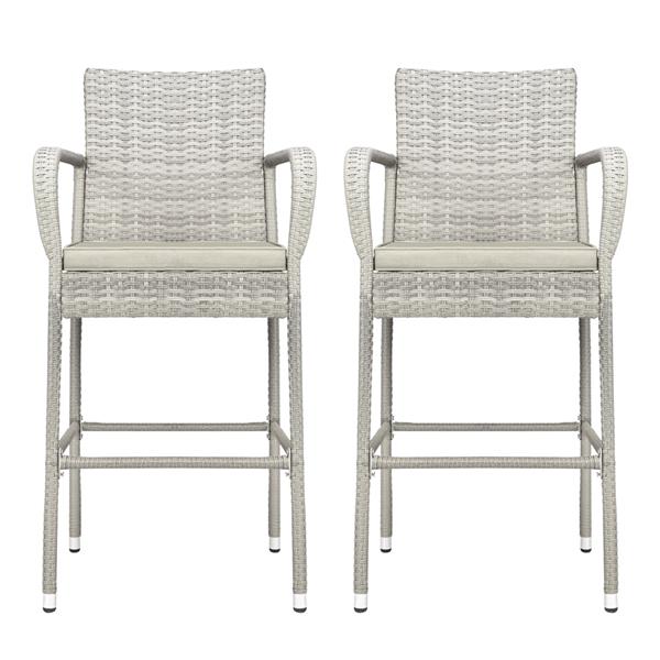 2pcs Thick Tube High Bar Chair Gray