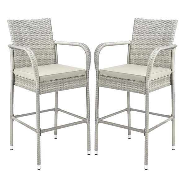 2pcs Thick Tube High Bar Chair Gray