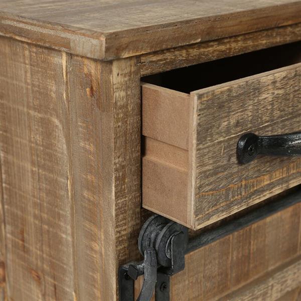 (新编码：30587562）RUSTIC WOOD SLIDING BARN DOOR CONSOLE CABINET-10