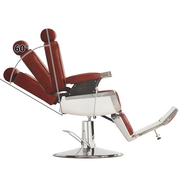 All Purpose Recline Hydraulic Barber Chair Heavy Duty Salon Spa Beauty Equipment Burgundy