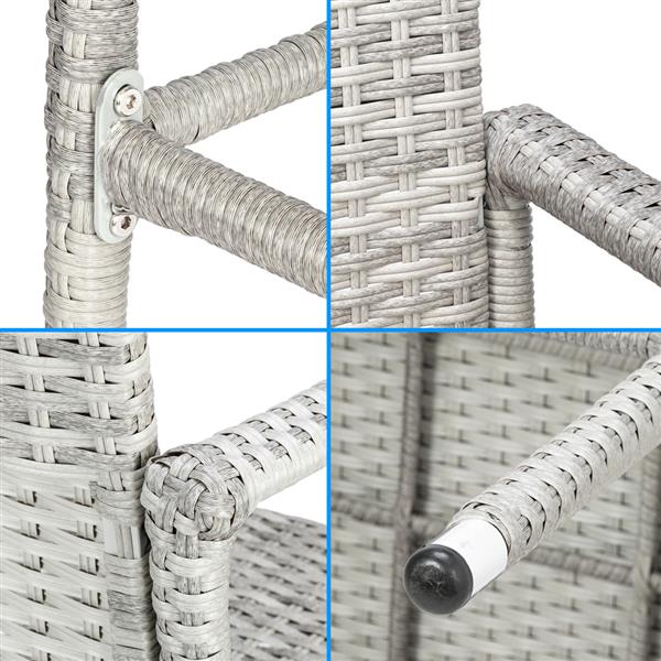 2pcs Thick Tube High Bar Chair Gray