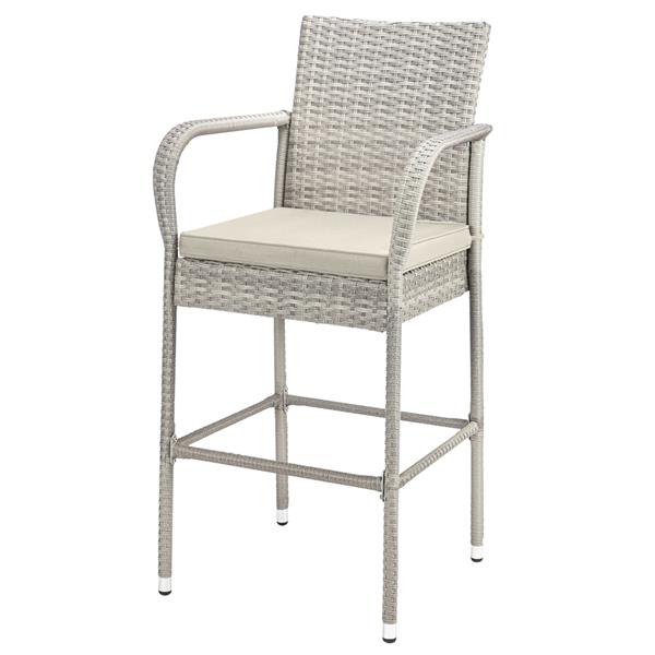 2pcs Thick Tube High Bar Chair Gray