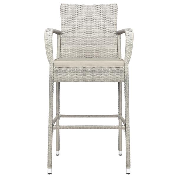 2pcs Thick Tube High Bar Chair Gray