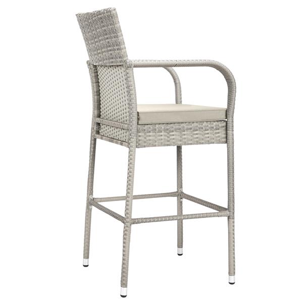 2pcs Thick Tube High Bar Chair Gray
