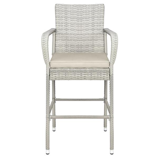 2pcs Thick Tube High Bar Chair Gray