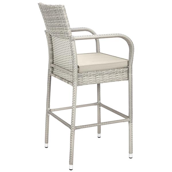 2pcs Thick Tube High Bar Chair Gray