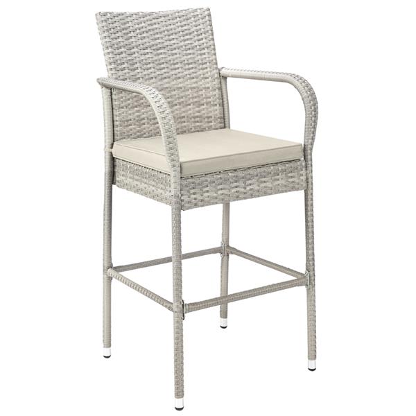 2pcs Thick Tube High Bar Chair Gray